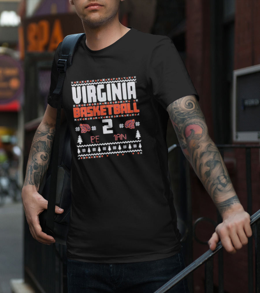 Virginia Basketball Reece Beekman 2 Pe 1an Winter Holiday T-Shirt