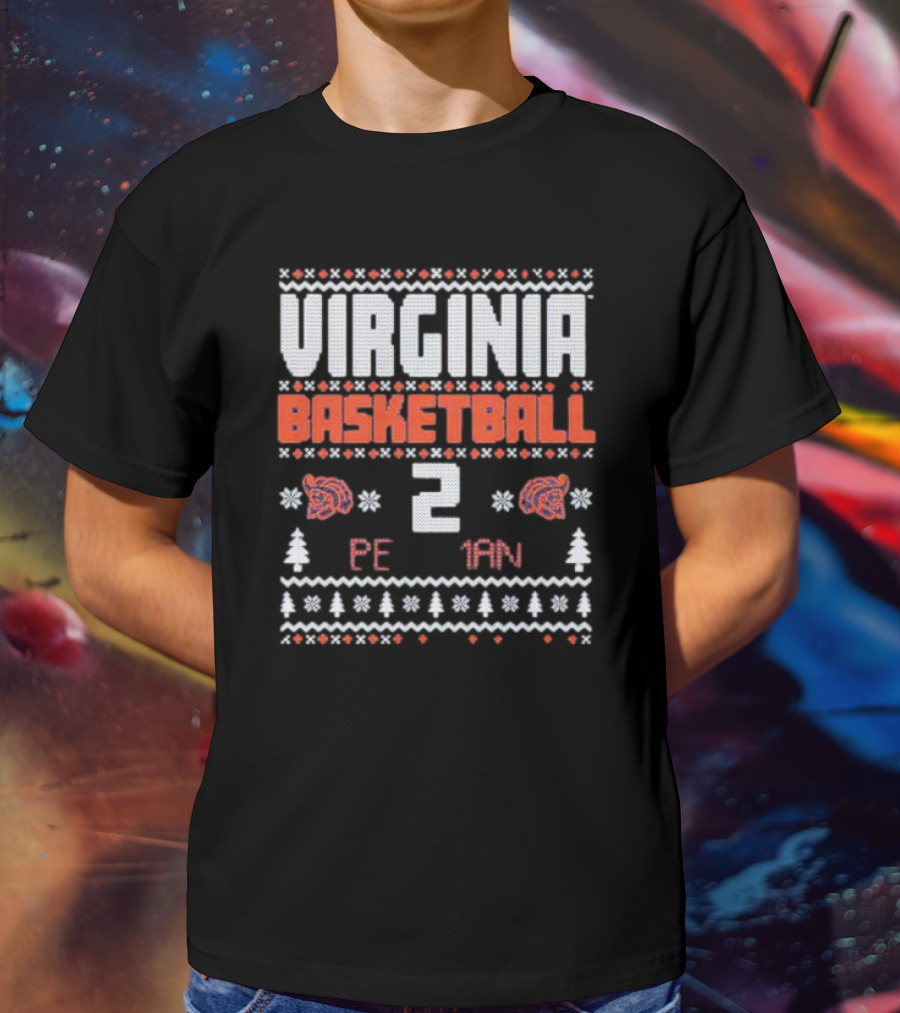 Virginia Basketball Reece Beekman 2 Pe 1an Winter Holiday T-Shirt