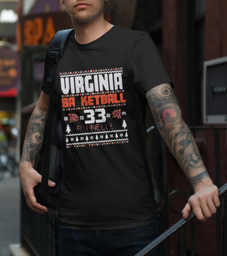 Virginia Basketball Sam Brunelle 33 Holiday T-Shirt