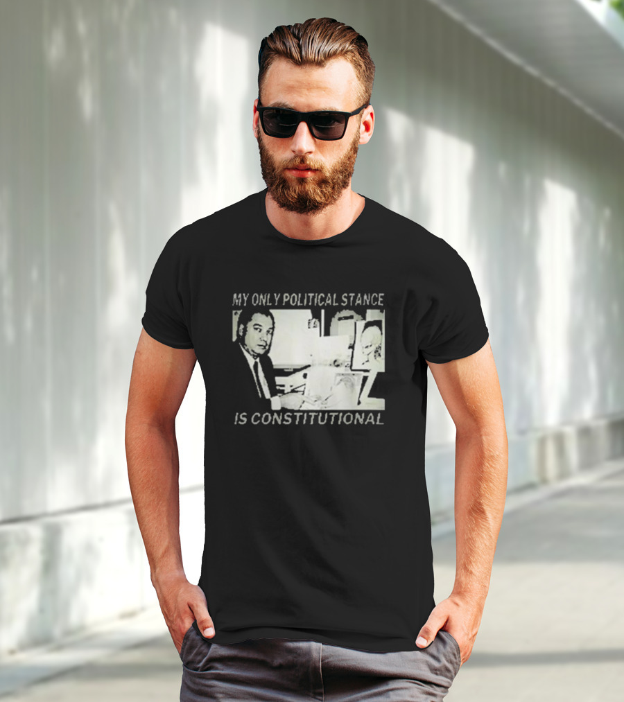 Bill Cooper My Only Political Stance Is Constitutional Office Desk Scene T-Shirt