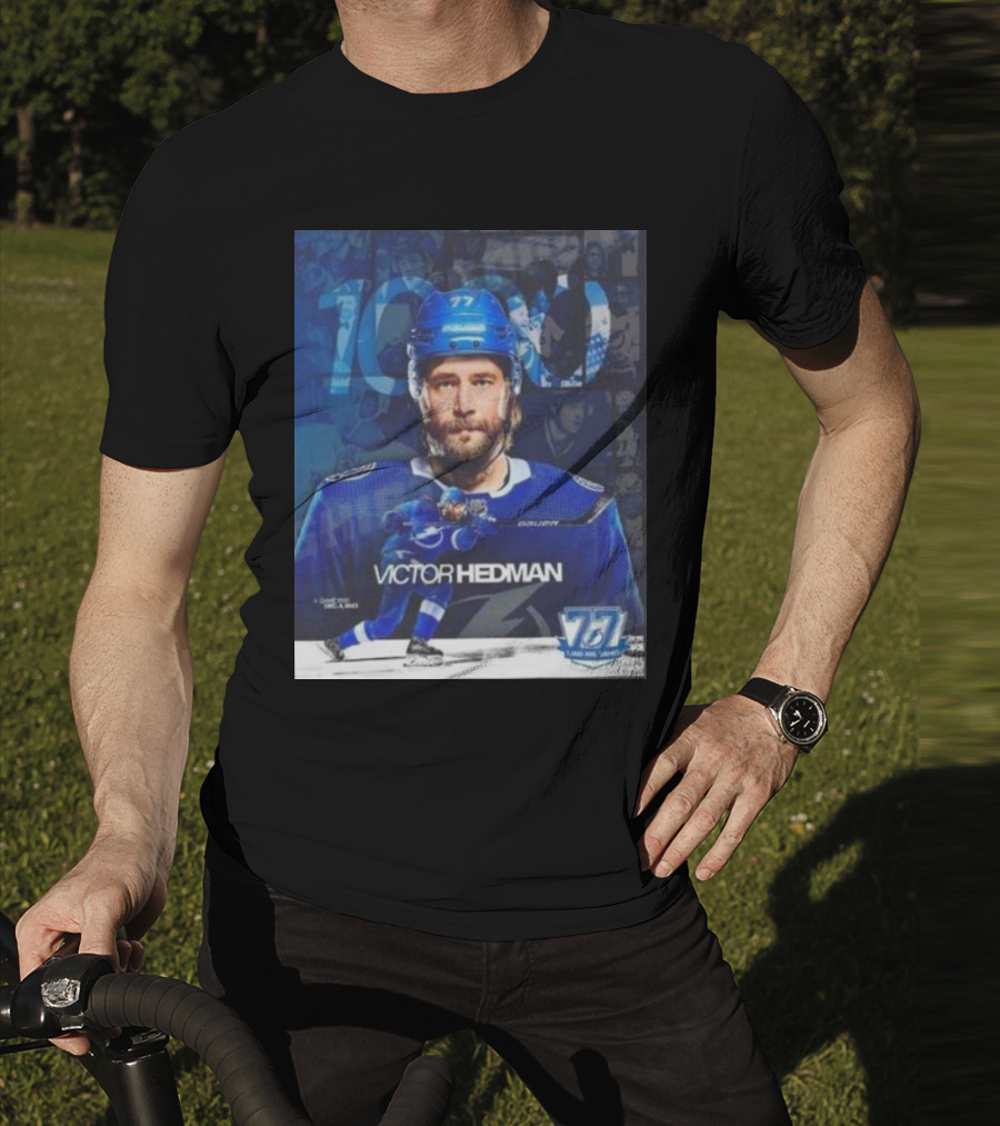 Victor Hedman 1000 NHL Games Milestone T-Shirt