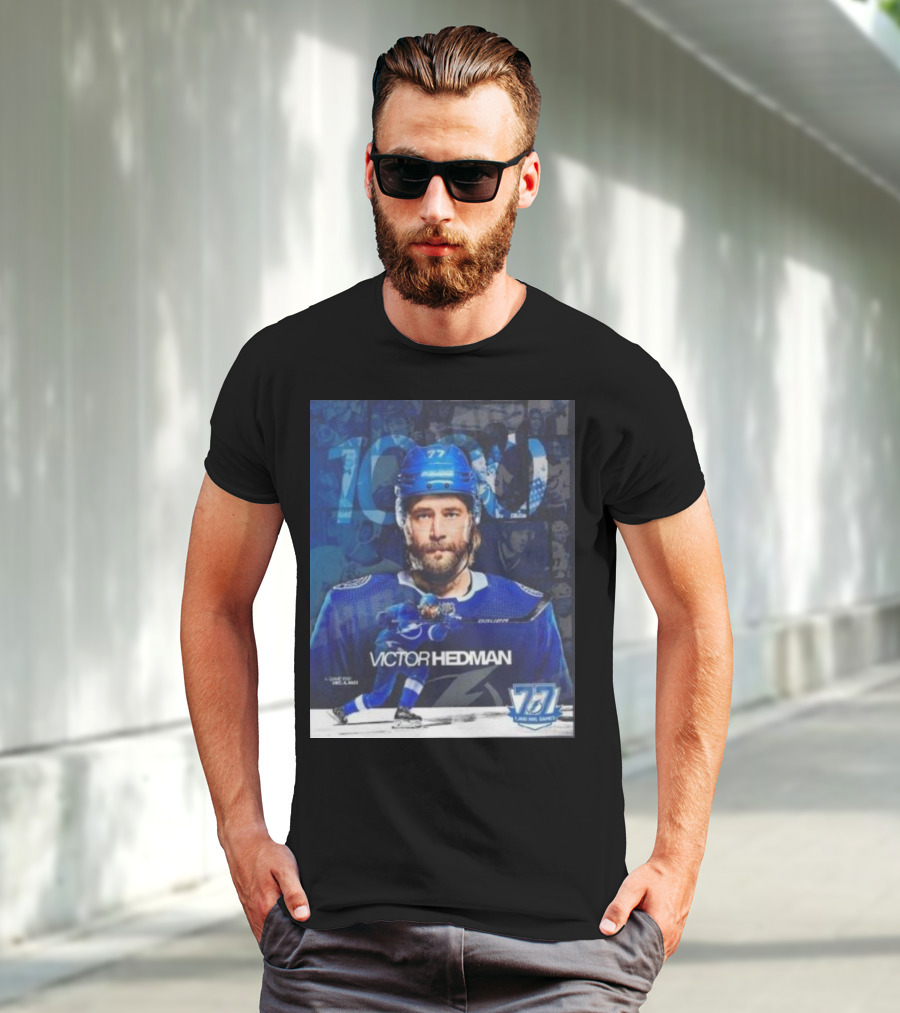 Victor Hedman 1000 NHL Games Milestone T-Shirt