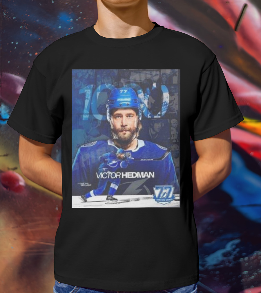Victor Hedman 1000 NHL Games Milestone T-Shirt