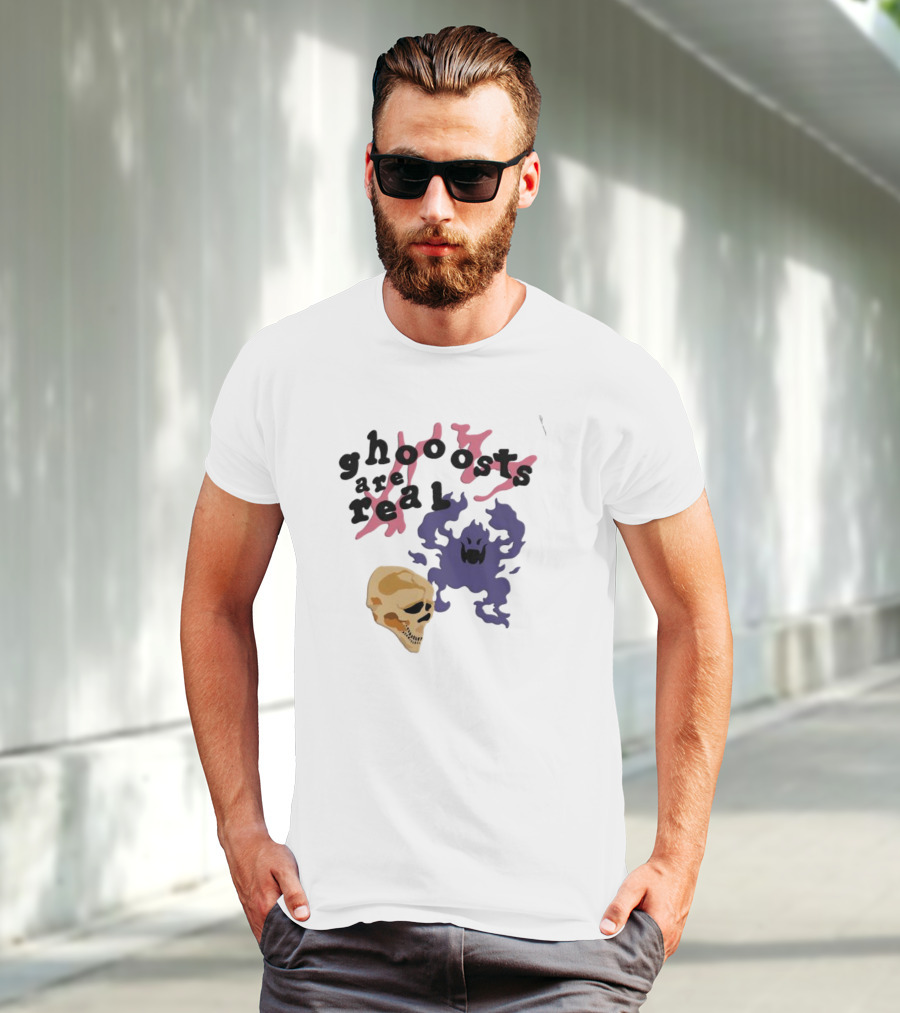 Ghoooosts Are Real Skull Purple And Pink T-Shirt