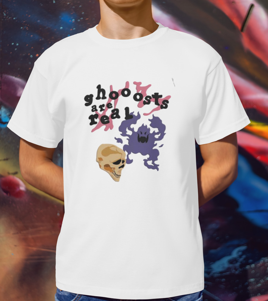 Ghoooosts Are Real Skull Purple And Pink T-Shirt