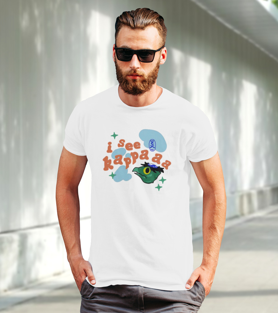 I See Kappaaa Cloud And Kappa Illustration Floating Elements T-Shirt