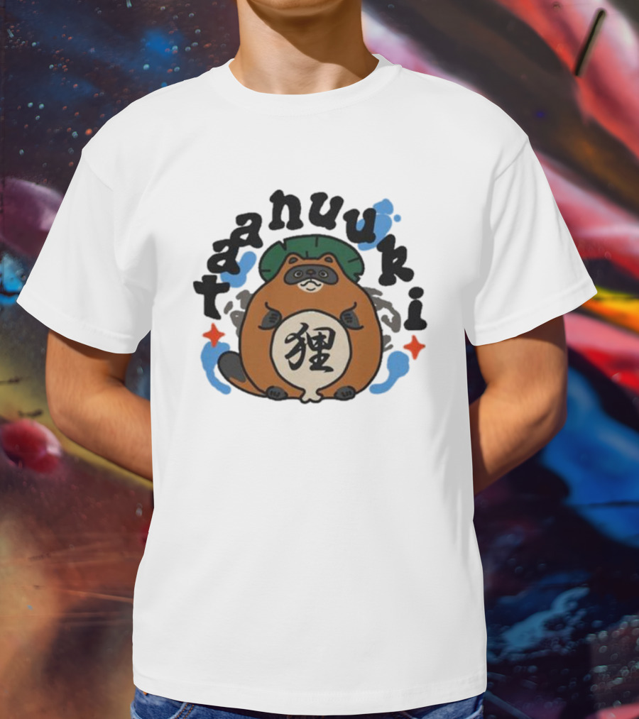 Tanuki Lucky Cat Kanji T-Shirt