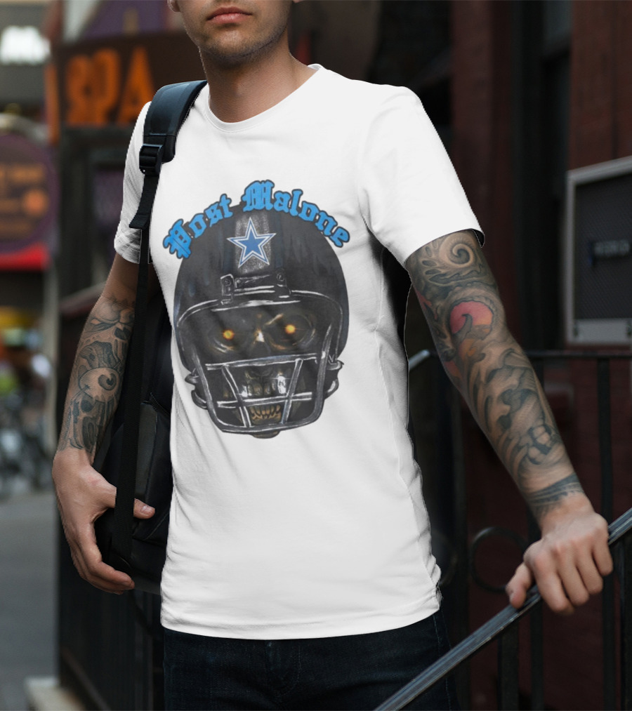Post Malone Dallas Cowboys Helmet Skeleton With Star T-Shirt