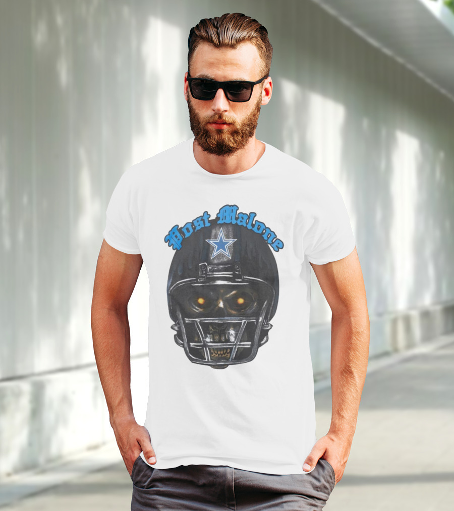 Post Malone Dallas Cowboys Helmet Skeleton With Star T-Shirt