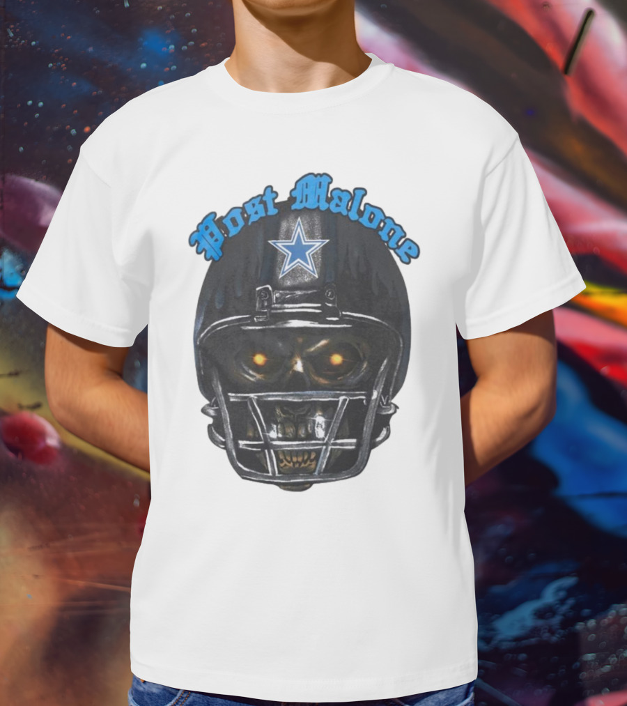 Post Malone Dallas Cowboys Helmet Skeleton With Star T-Shirt