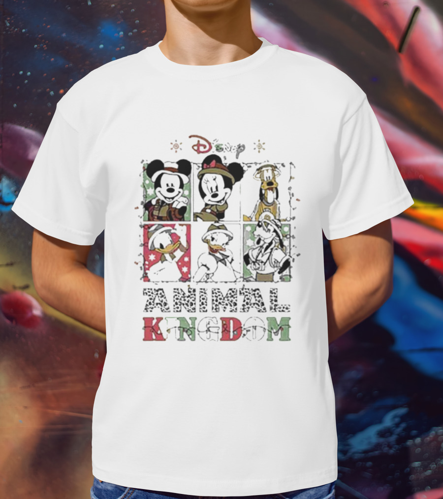 Disney Christmas Mickey Minnie Goofy Donald Animal Kingdom T-Shirt