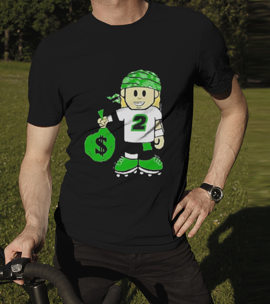 Football Player Number 2 Kids Money Bag Cartoon T-Shirt