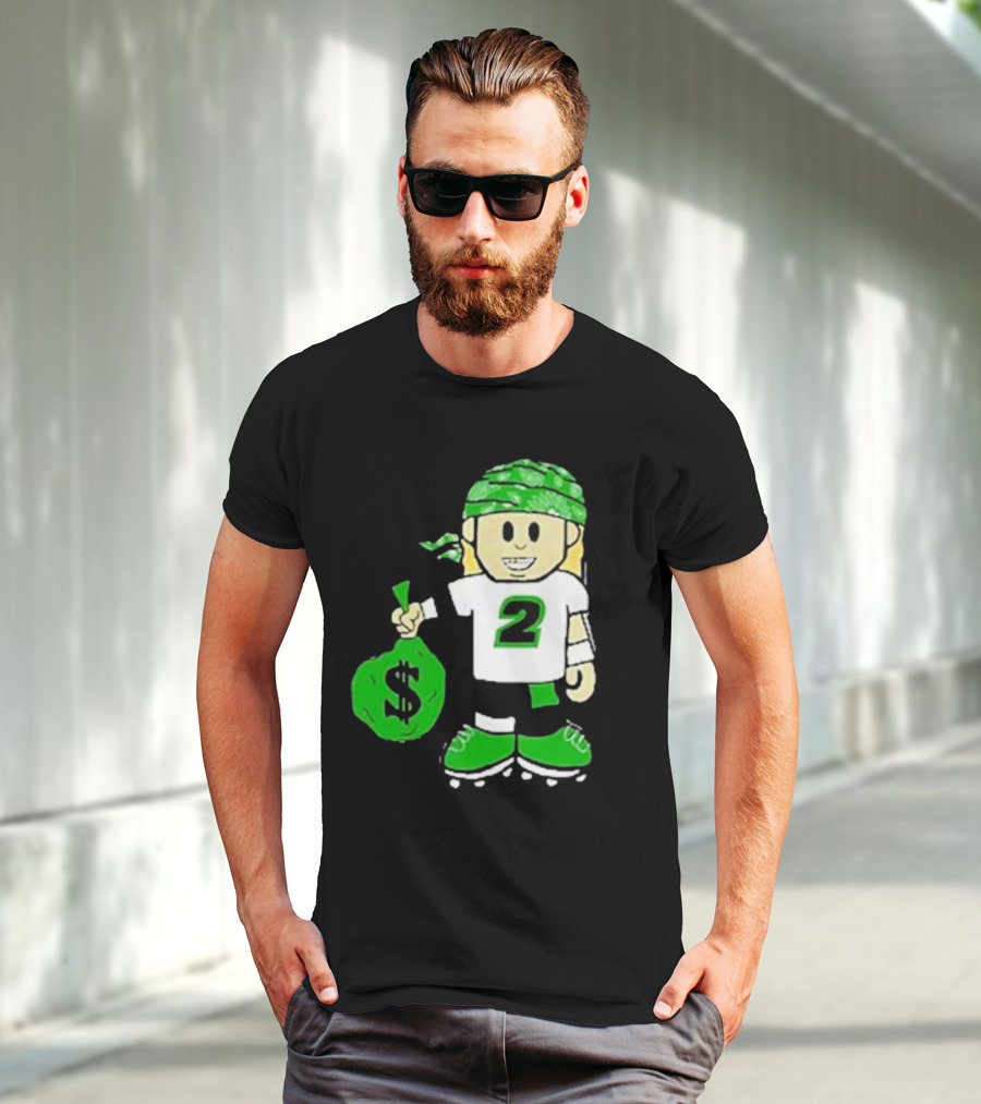 Football Player Number 2 Kids Money Bag Cartoon T-Shirt