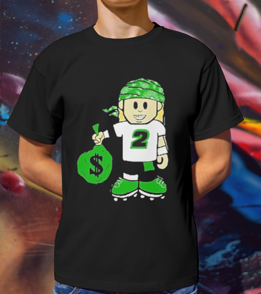 Football Player Number 2 Kids Money Bag Cartoon T-Shirt