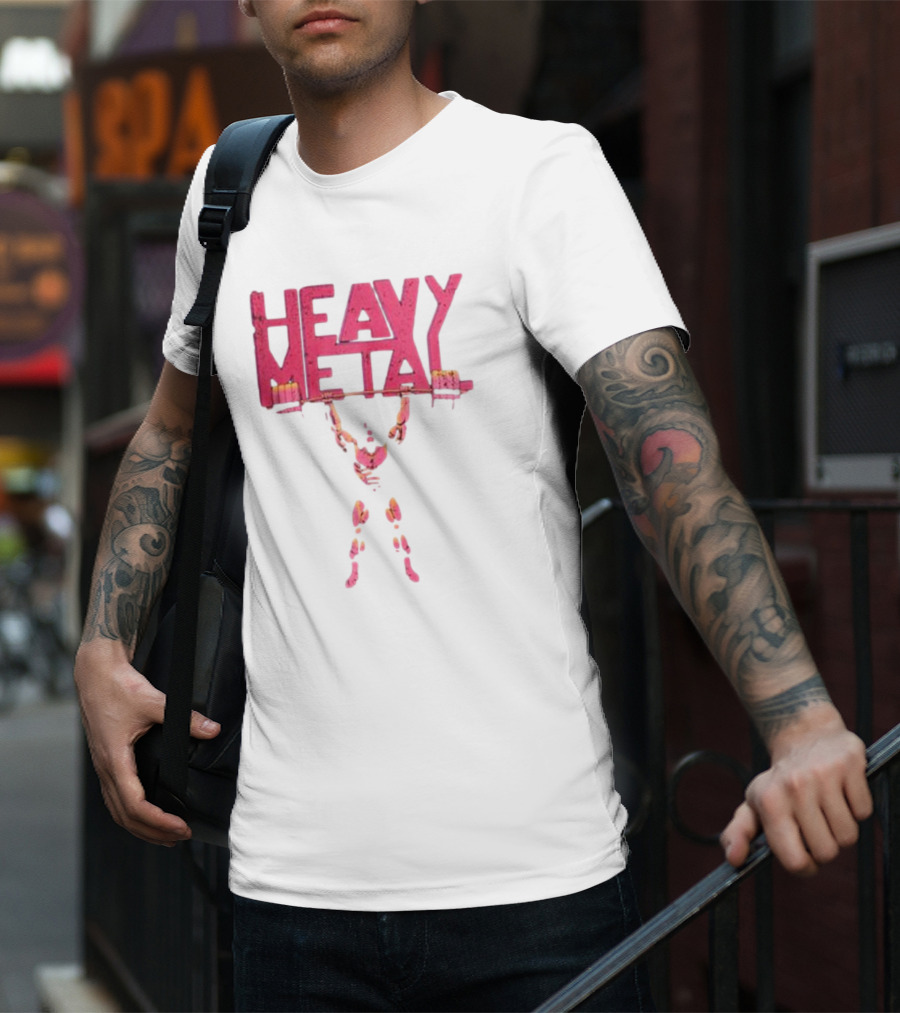HEAVY METAL OVERHEAD PRESS LIFTING BARBELL T-Shirt