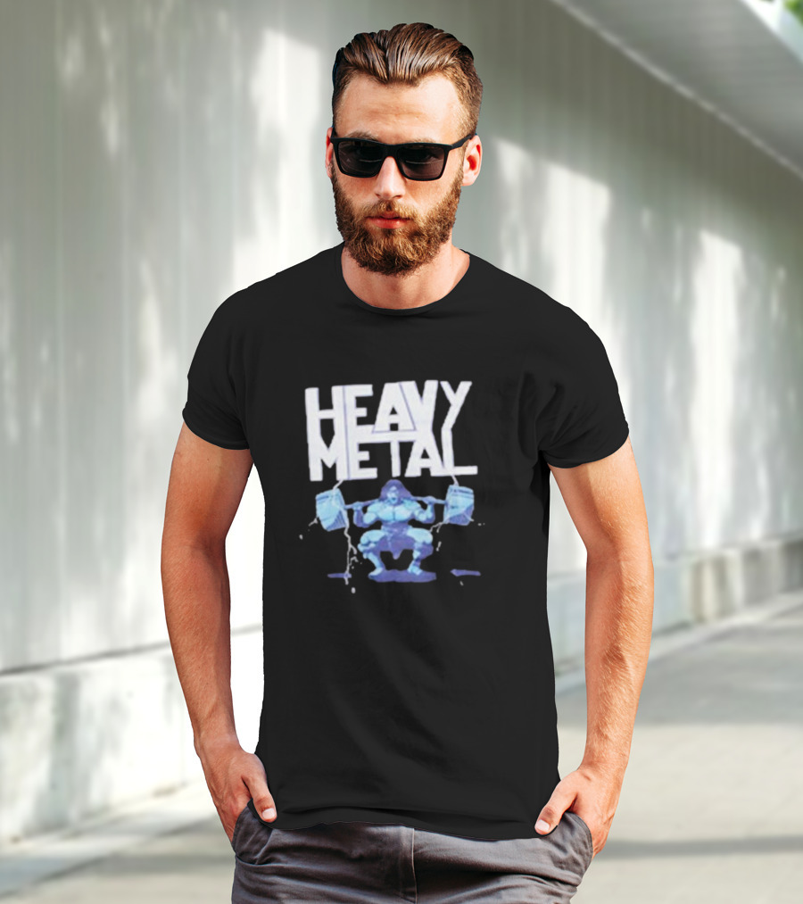 Heavy Metal Oversized Fitness Warrior With Barbells T-Shirt