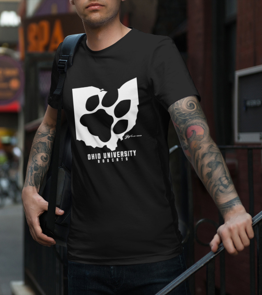 Ohio University Bobcats Paw Prints T-Shirt