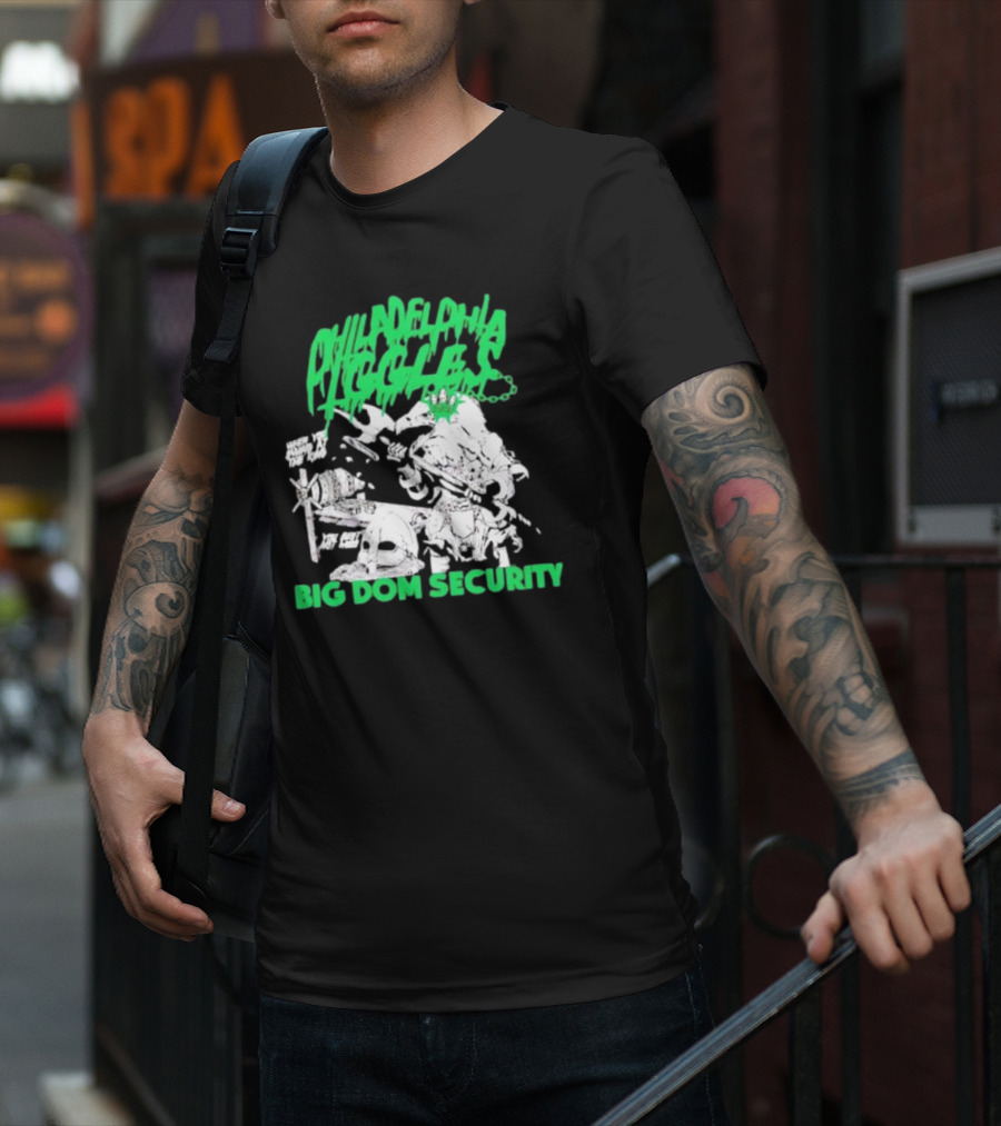 Philadelphia Eagles Big Dom Security Fierce Armored Guard With Spiked Bat T-Shirt