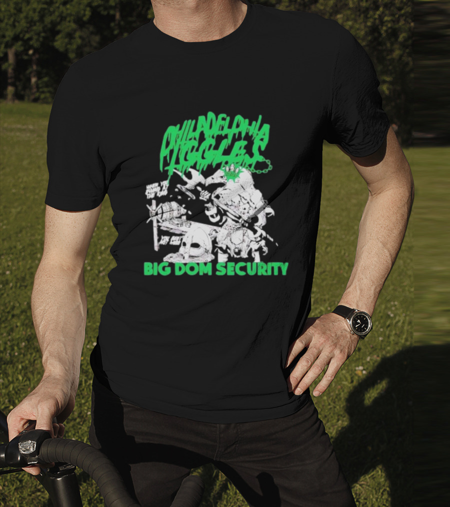 Philadelphia Eagles Big Dom Security Fierce Armored Guard With Spiked Bat T-Shirt