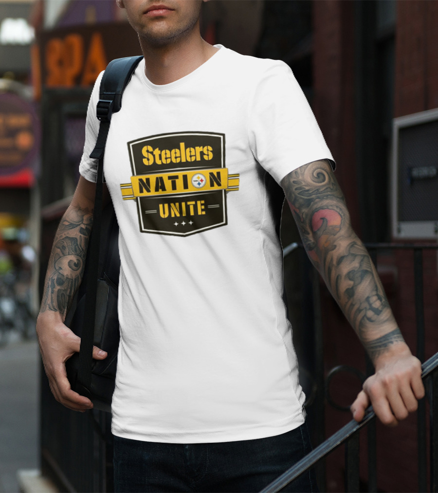 Steelers Nation Unite Emblem With Stars And Iconic Team Colors T-Shirt