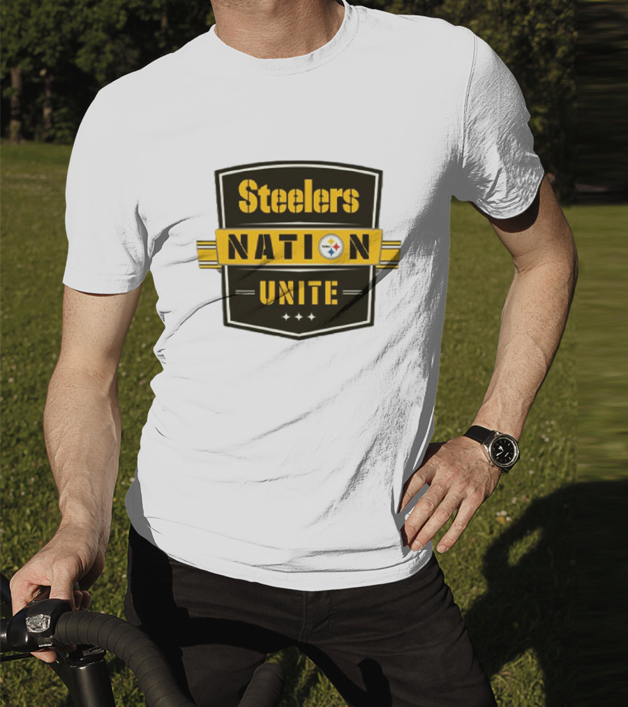 Steelers Nation Unite Emblem With Stars And Iconic Team Colors T-Shirt
