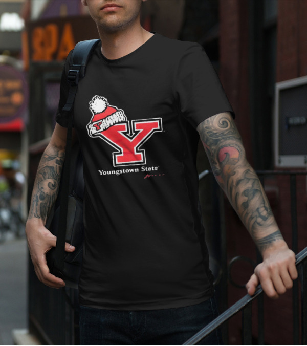 Youngstown State Y Logo With Knit Hat T-Shirt