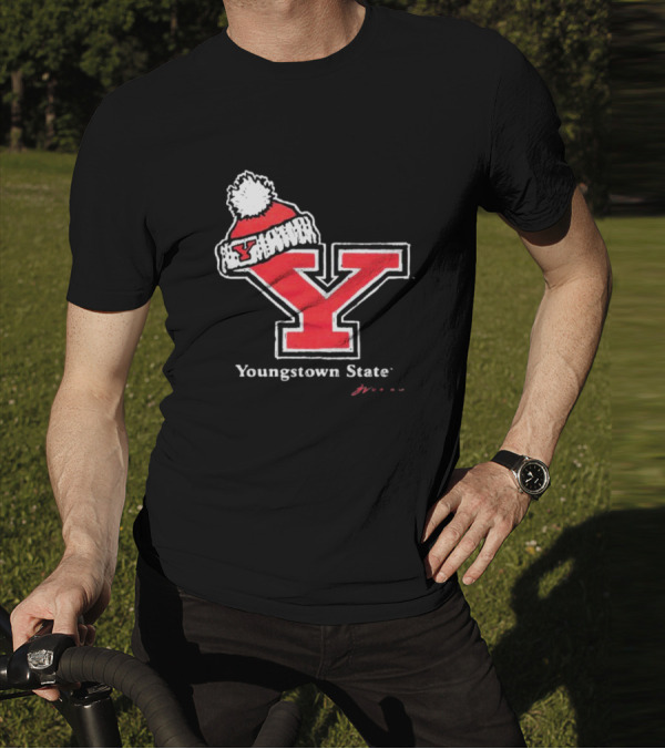 Youngstown State Y Logo With Knit Hat T-Shirt