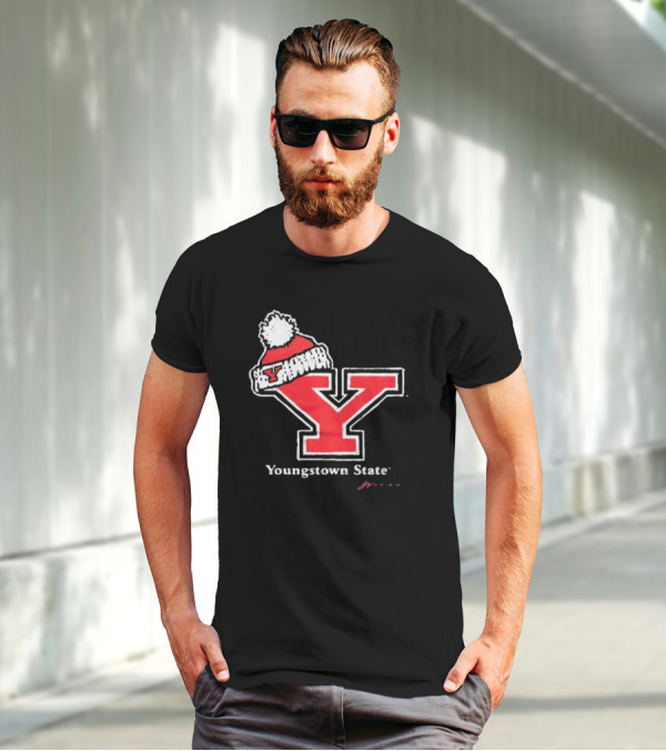 Youngstown State Y Logo With Knit Hat T-Shirt