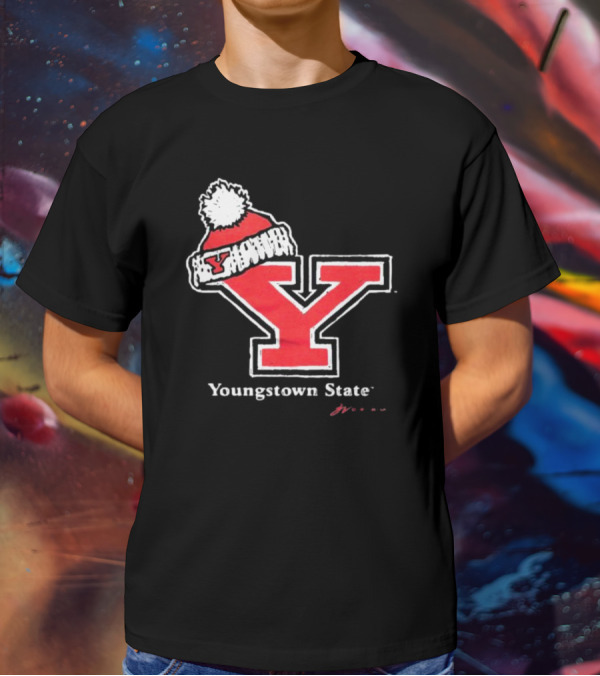Youngstown State Y Logo With Knit Hat T-Shirt
