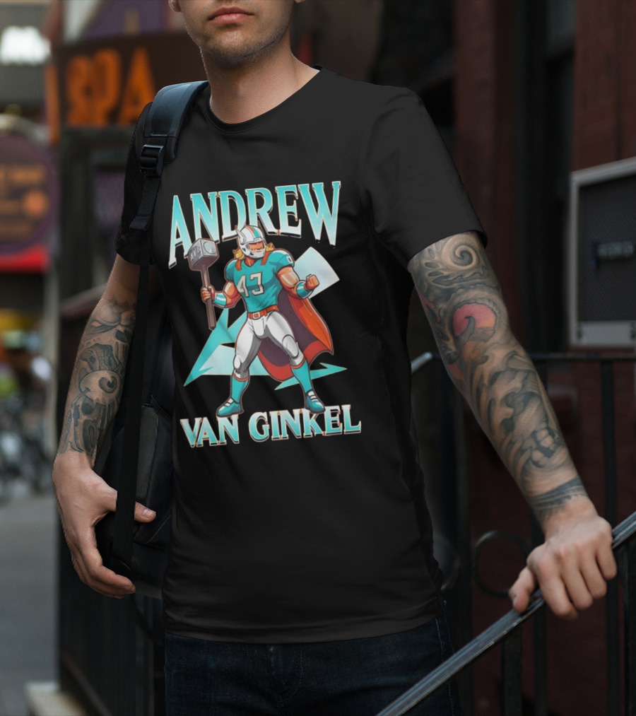 Andrew Van Ginkel Thor 47 Teal Hammer Iconic Figure T-Shirt