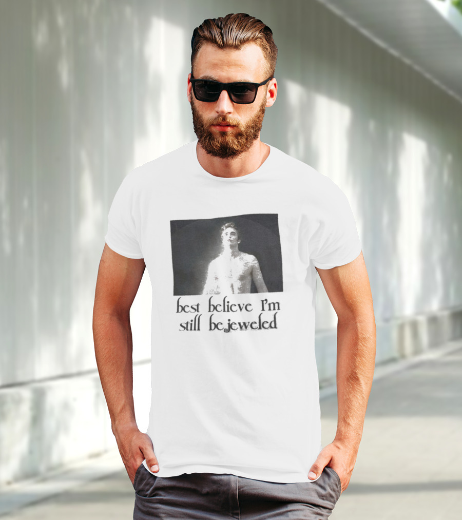 Best Believe I'm Still Bejeweled Black And White Male T-Shirt