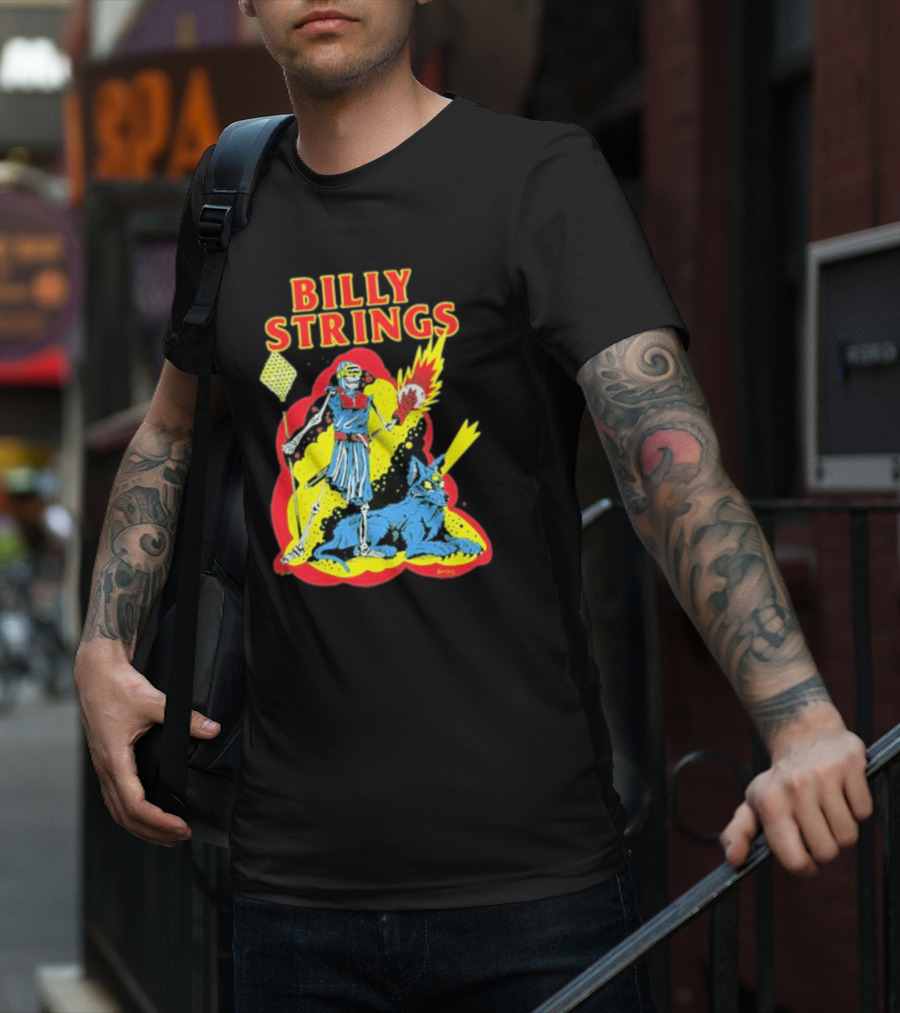 Billy Strings Skeleton Warrior With Blue Cyclops Cat T-Shirt