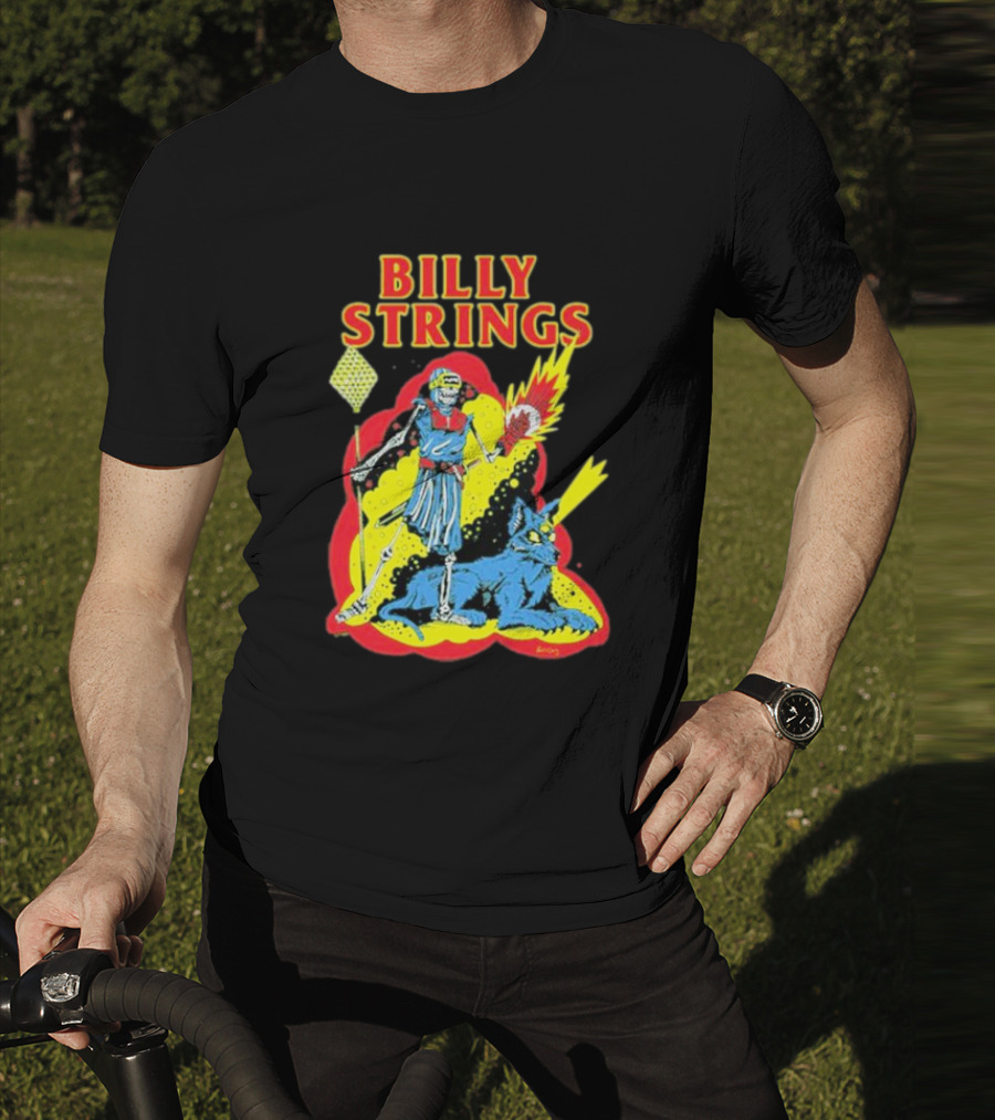Billy Strings Skeleton Warrior With Blue Cyclops Cat T-Shirt