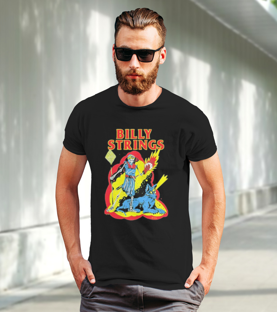Billy Strings Skeleton Warrior With Blue Cyclops Cat T-Shirt