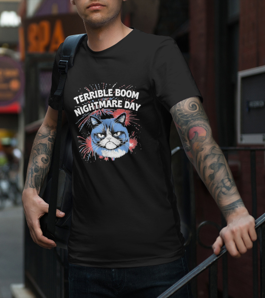 Terrible Boom Nightmare Day Cat Explosion T-Shirt
