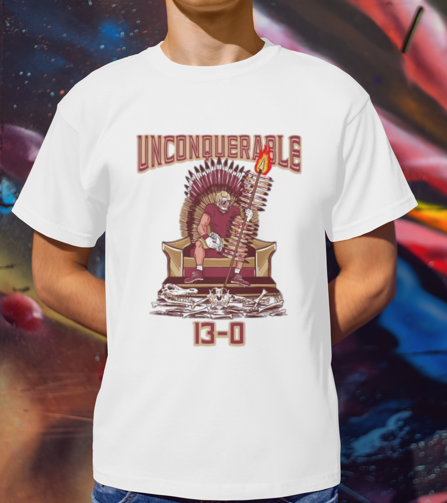 Florida State Seminoles Unconquerable 13-0 Throne King T-Shirt