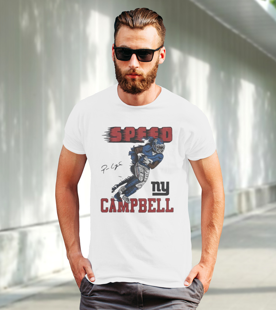 Giants Speed Campbell Signature NY Football T-Shirt