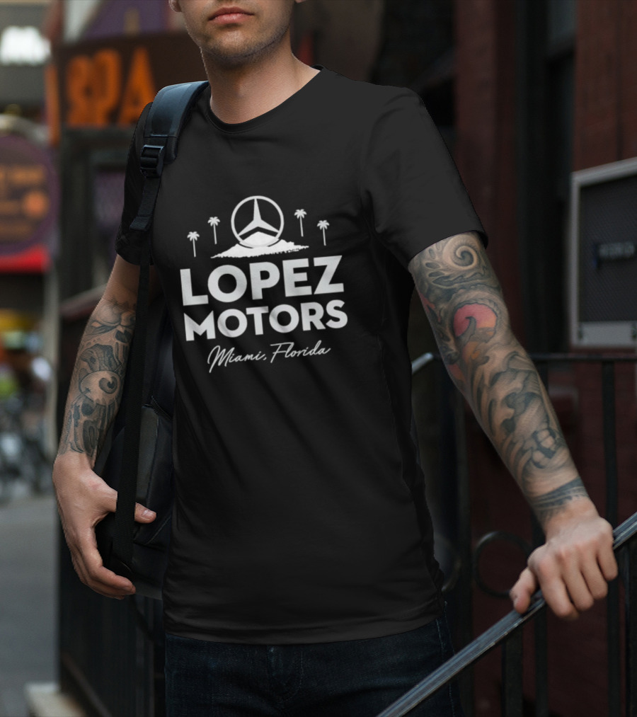 Mercedes Benz Lopez Motors Miami Florida Palms T-Shirt