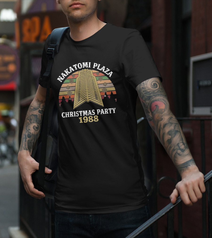 Nakatomi Plaza Christmas Party 1988 Festive Holiday Movie T-Shirt