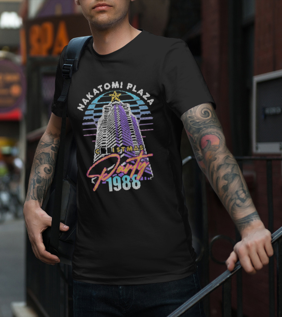 Nakatomi Plaza Christmas Party 1988 Vintage Sweater Bruce Plaza T-Shirt