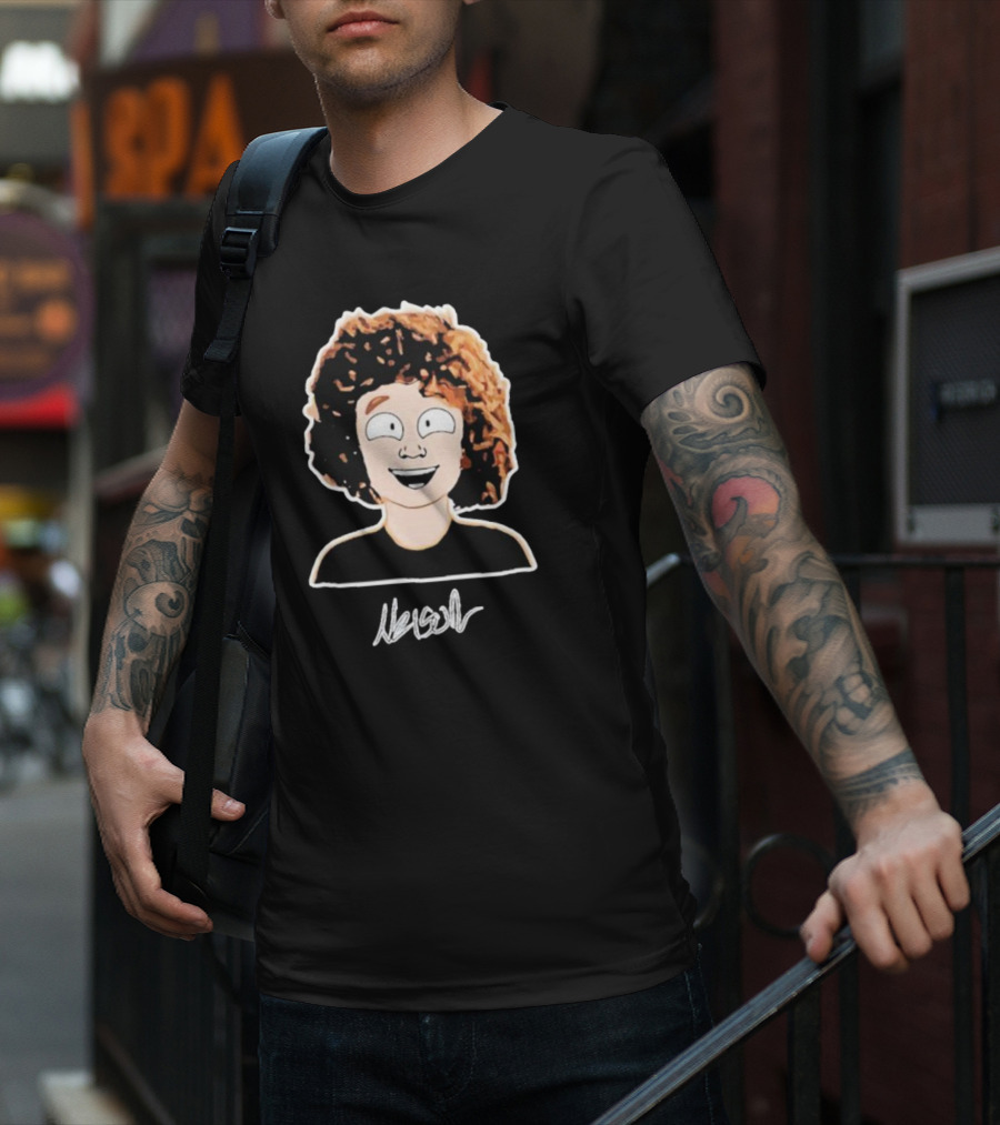 Nelson Neumann Cartoon Portrait Signature T-Shirt