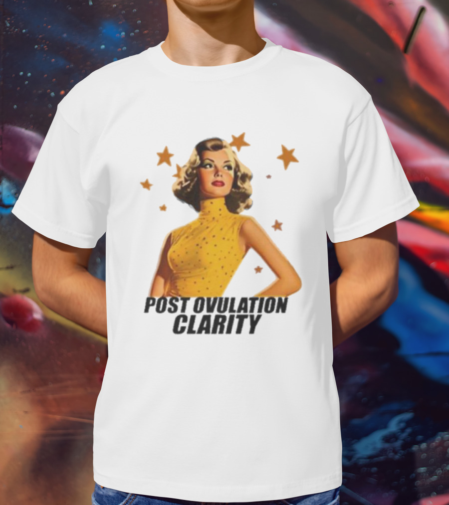 Retro Starburst Woman With Post Ovulation Clarity T-Shirt