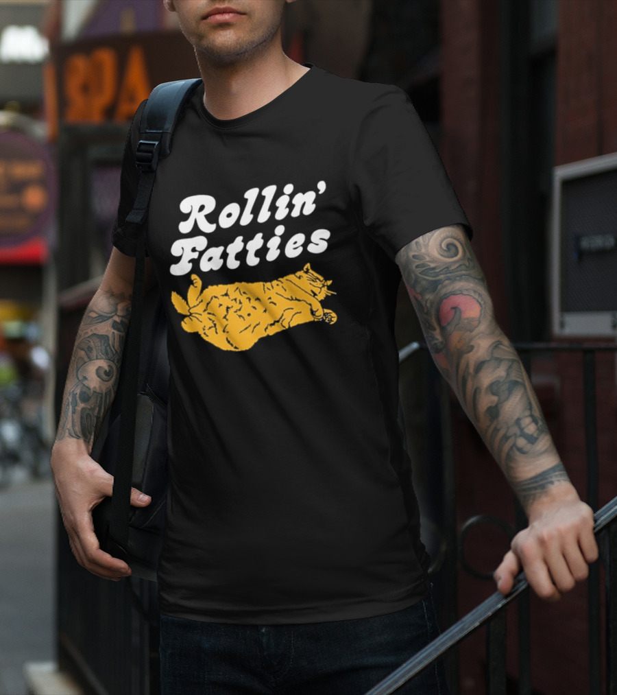 Rollin' Fatties Cat Comical Feline T-Shirt