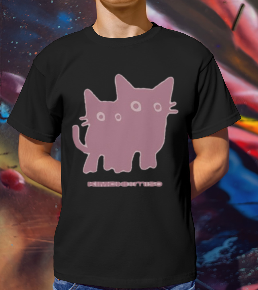 Twins Cat Kimchi Miso Retro Feline Duo T-Shirt