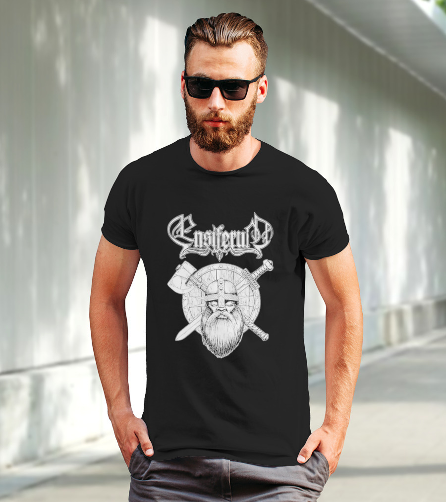 Ensiferum Viking Warrior Axe Sword Shield Nordic T-Shirt
