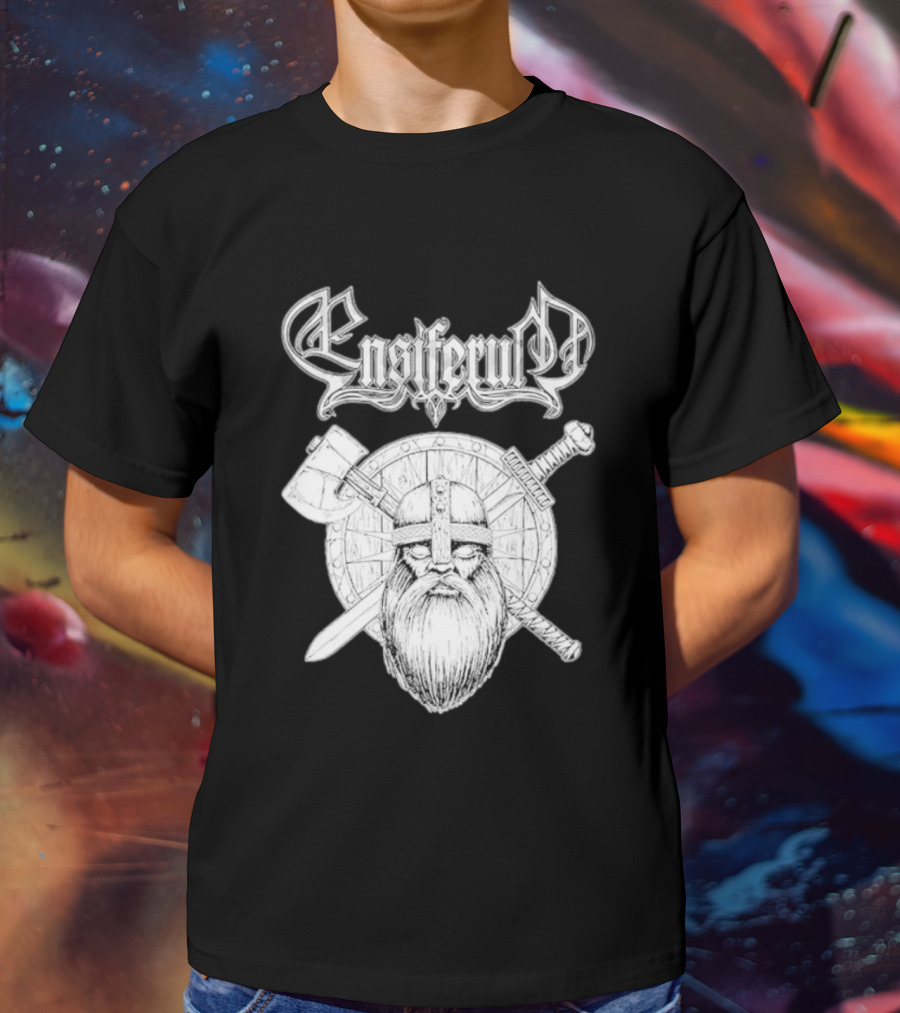 Ensiferum Viking Warrior Axe Sword Shield Nordic T-Shirt
