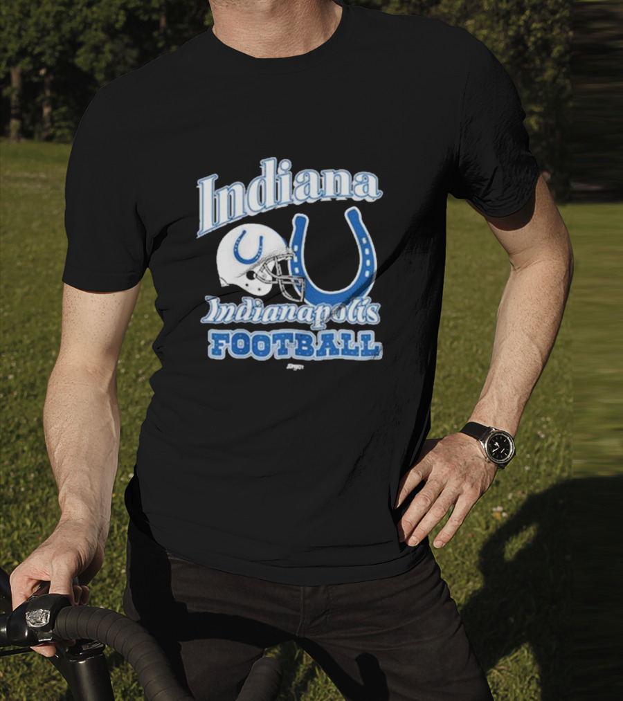 Indiana Indianapolis Colts Football Helmet Horseshoe T-Shirt