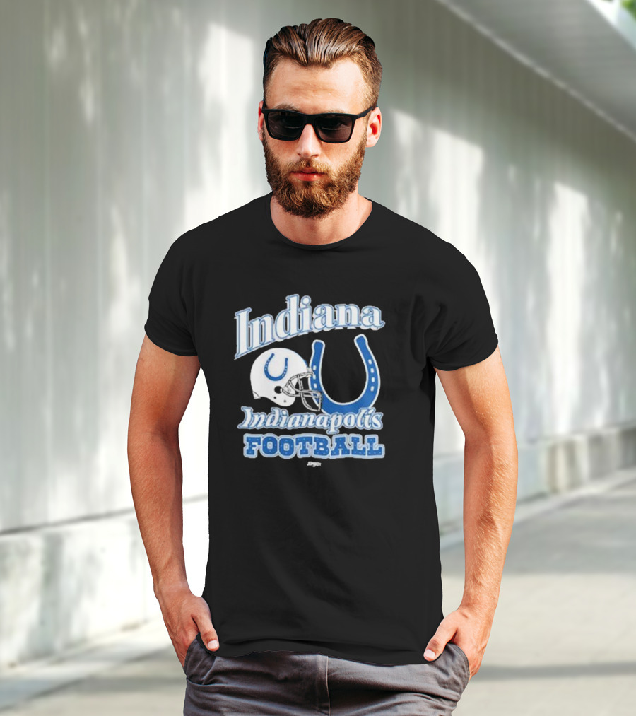 Indiana Indianapolis Colts Football Helmet Horseshoe T-Shirt