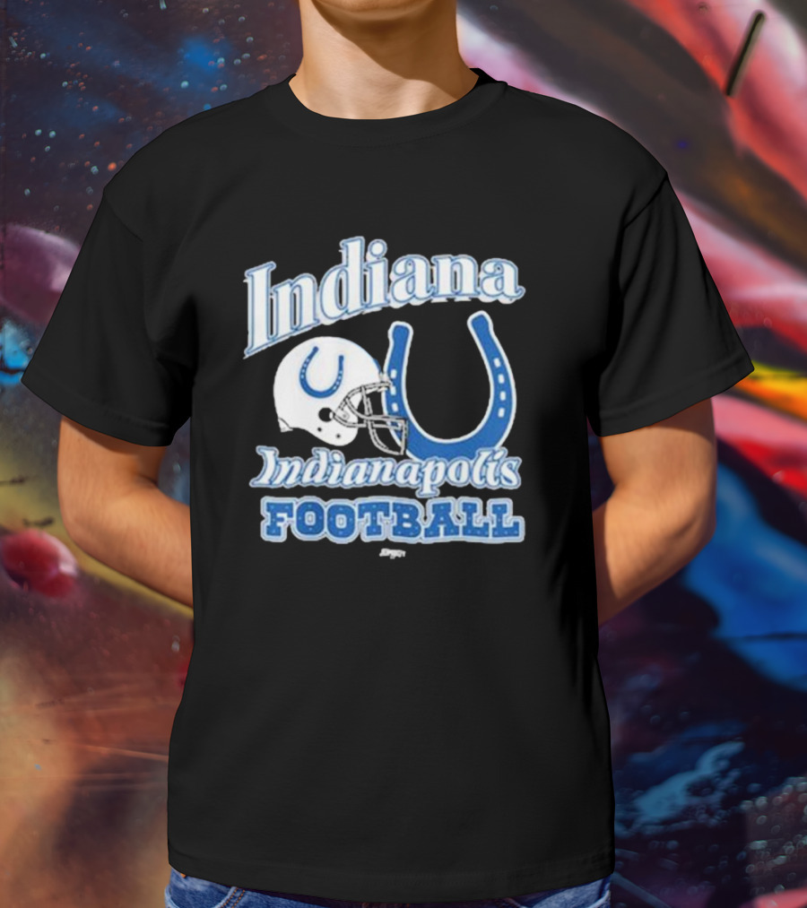 Indiana Indianapolis Colts Football Helmet Horseshoe T-Shirt