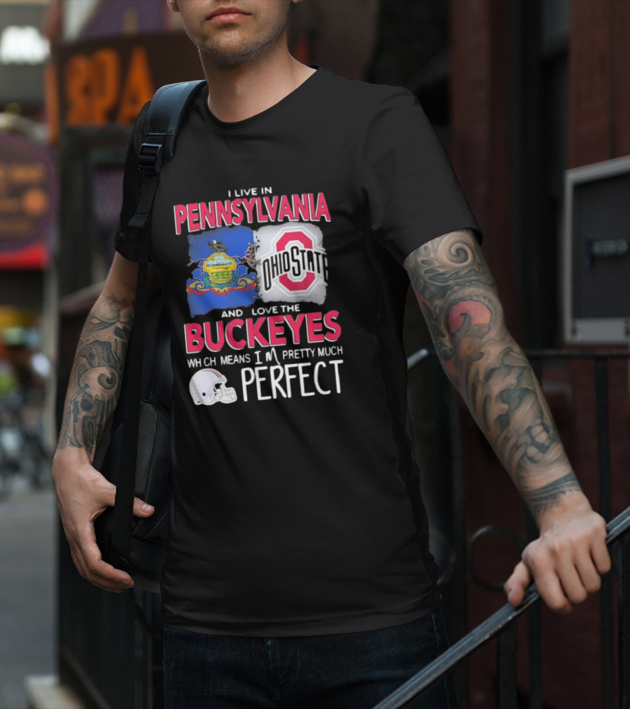 I Live In Pennsylvania Love The Ohio State Buckeyes Pretty Much Perfect T-Shirt